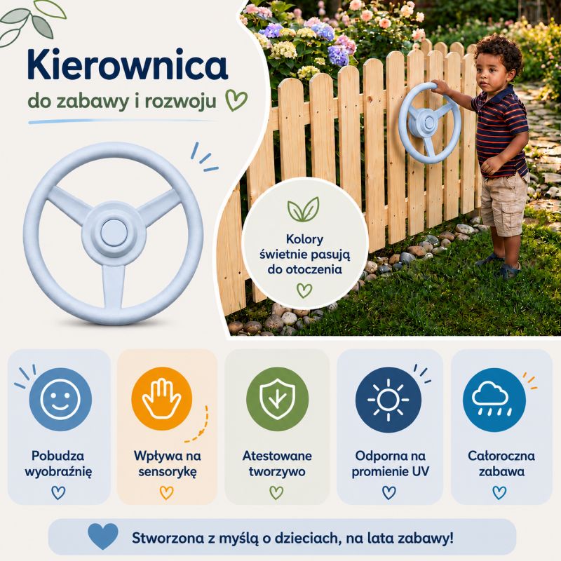 Kierownica dla dzieci pastelowa